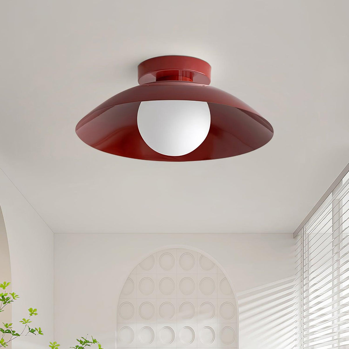 Ceiling Light in Metal Canopy and Glass with Color Options-Neutral Decor