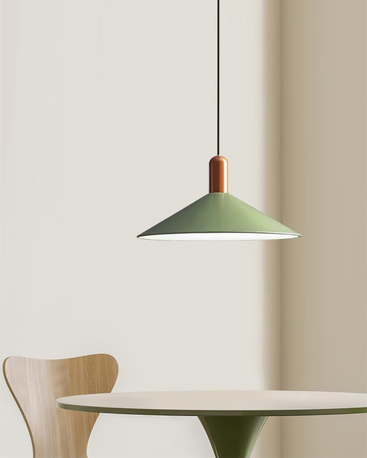 Pendant Light LED Minimalist Cone Hanging Lamp for Kitchen Dining-Neutral Decor
