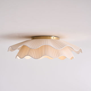 Mylirira Plafonnier en Laiton Tissu Vague Élégance Premium
