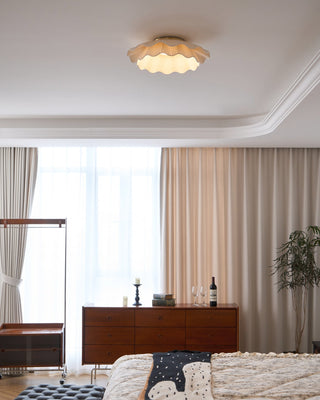 Mylirira Plafonnier en Laiton Tissu Vague Élégance Premium