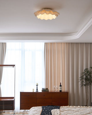 Mylirira Plafonnier en Laiton Tissu Vague Élégance Premium