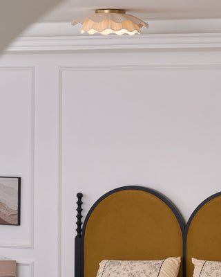 Mylirira Plafonnier en Laiton Tissu Vague Élégance Premium