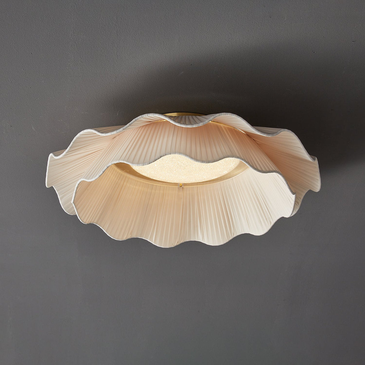 Cedeva Plafonnier en Laiton Tissu Vague Élégance Premium