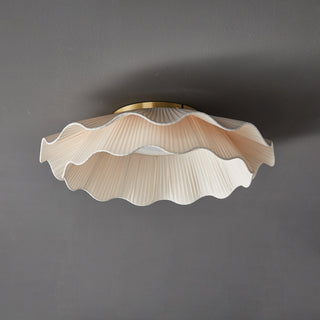 Mylirira Plafonnier en Laiton Tissu Vague Élégance Premium