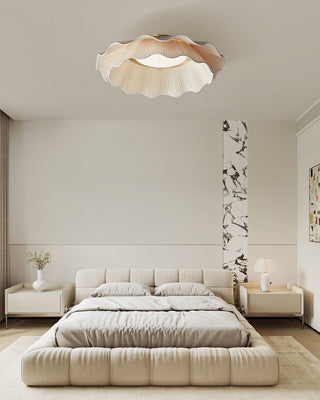 Mylirira Plafonnier en Laiton Tissu Vague Élégance Premium