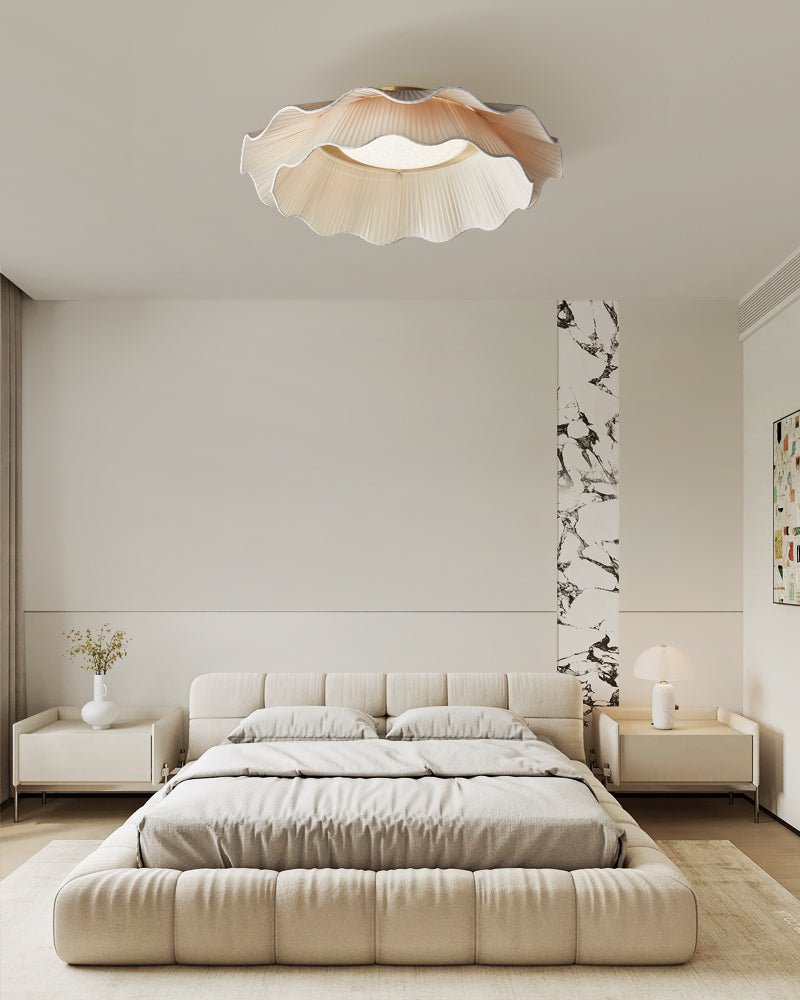 Cedeva Plafonnier en Laiton Tissu Vague Élégance Premium
