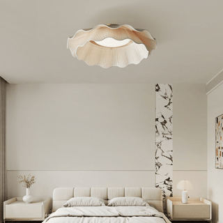 Mylirira Plafonnier en Laiton Tissu Vague Élégance Premium