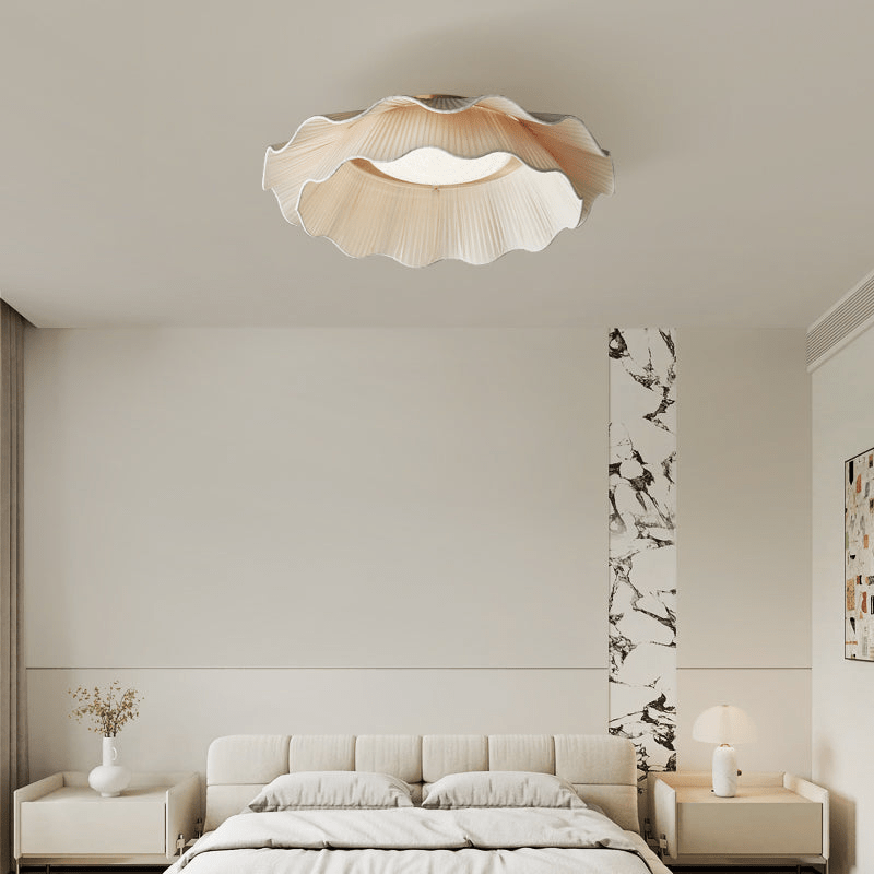 Cedeva Plafonnier en Laiton Tissu Vague Élégance Premium