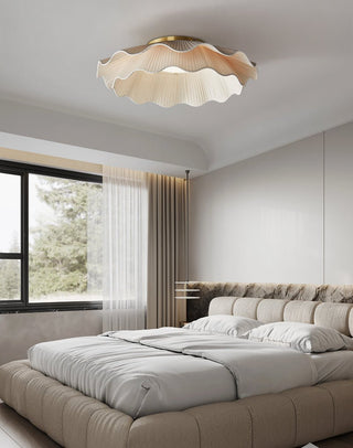 Mylirira Plafonnier en Laiton Tissu Vague Élégance Premium
