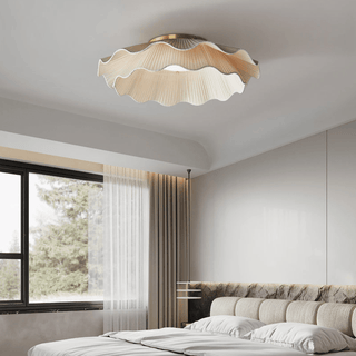 Mylirira Plafonnier en Laiton Tissu Vague Élégance Premium