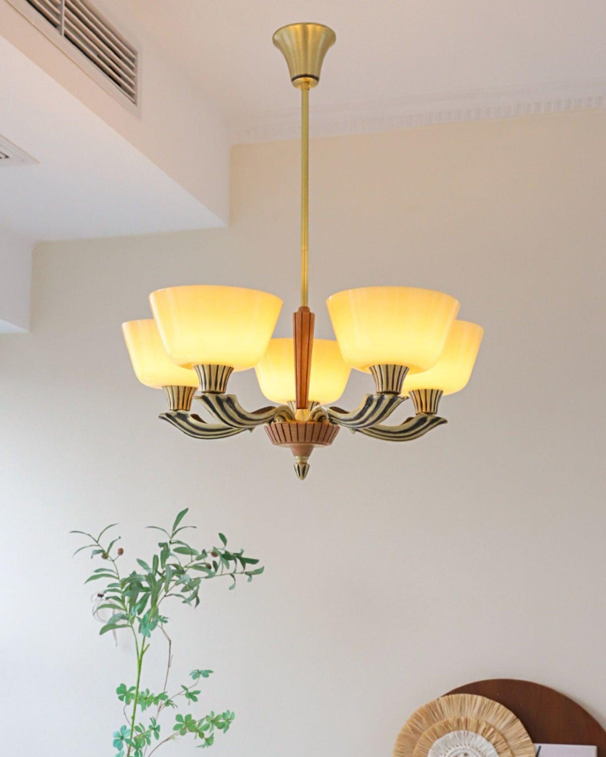Lustra Lustre Vintage à Abat-jour Évasé
