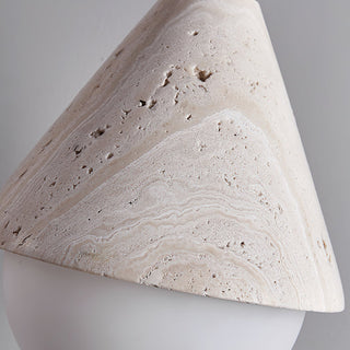 Cevynisra Suspension en Travertin Forme de Cône et Hémisphère