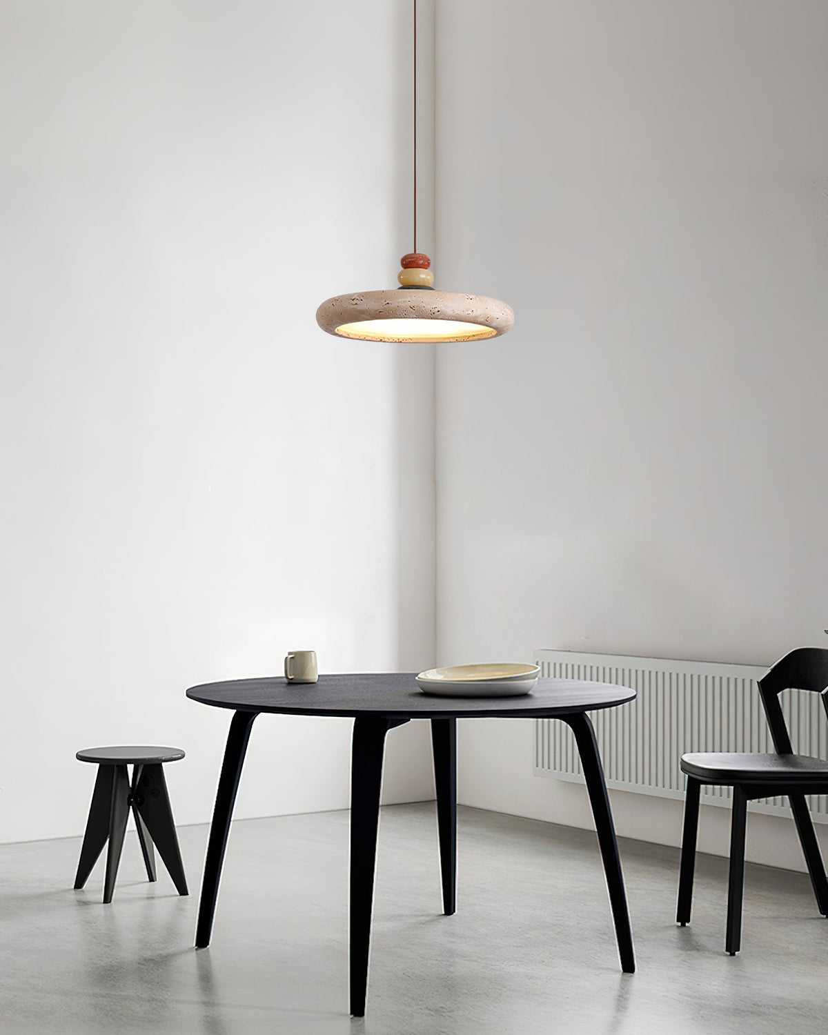 Auron Pendant Lamp Yellow travertine Marble-Neutral Decor