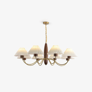 Lustra Lustre Élégant en Noyer et Laiton