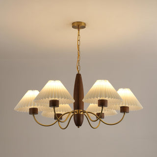 Lustra Lustre Élégant en Noyer et Laiton