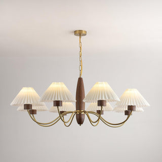 Lustra Lustre Élégant en Noyer et Laiton