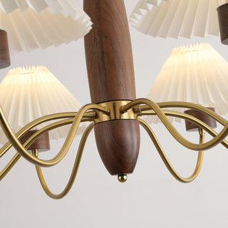 Lustra Lustre Élégant en Noyer et Laiton
