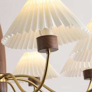 Lustra Lustre Élégant en Noyer et Laiton