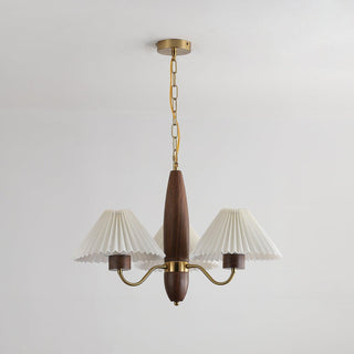 Lustra Lustre Élégant en Noyer et Laiton