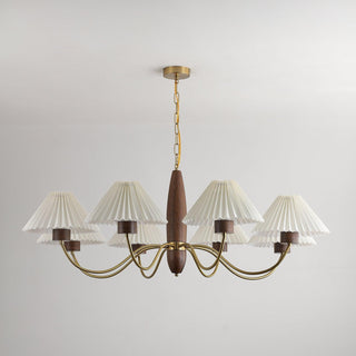 Lustra Lustre Élégant en Noyer et Laiton