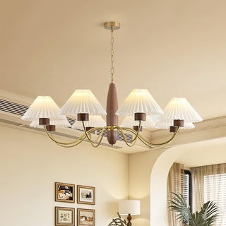 Lustra Lustre Élégant en Noyer et Laiton