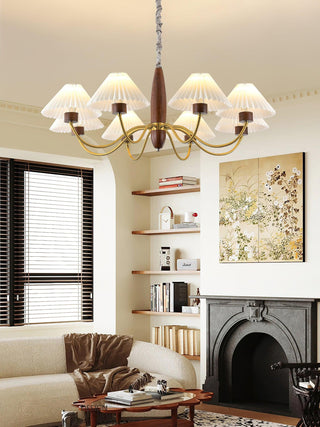 Lustra Lustre Élégant en Noyer et Laiton