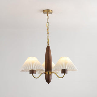 Lustra Lustre Élégant en Noyer et Laiton