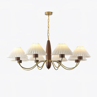 Lustra Lustre Élégant en Noyer et Laiton
