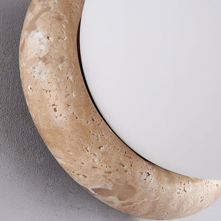 Caliror Ronde-Plaque Travertin Luminaire Mural