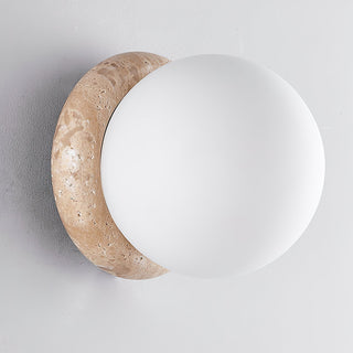 Caliror Ronde-Plaque Travertin Luminaire Mural