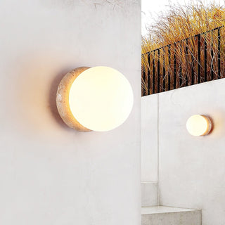 Caliror Ronde-Plaque Travertin Luminaire Mural
