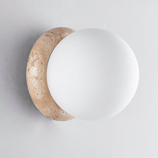 Blikuvys Moderne Minimaliste Travertin Verre Applique Murale