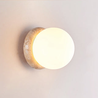 Blikuvys Moderne Minimaliste Travertin Verre Applique Murale