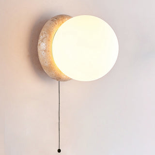 Blikuvys Moderne Minimaliste Travertin Verre Applique Murale