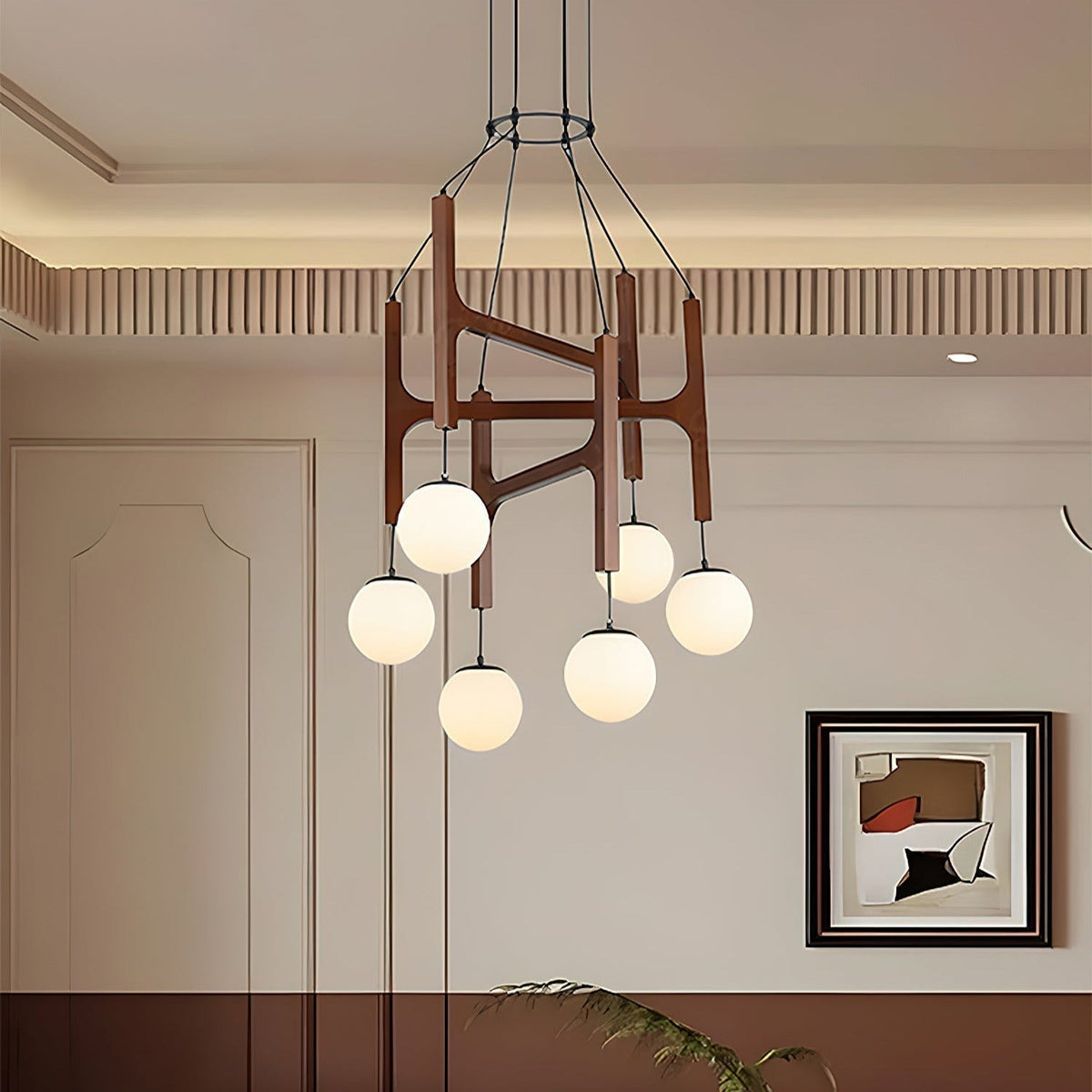 Terra Lustre Géométrique en Bois
