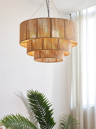 Cascade Lampe Suspendue Rustique en Jute