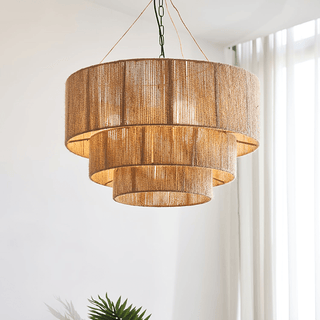 Cascade Lampe Suspendue Rustique en Jute