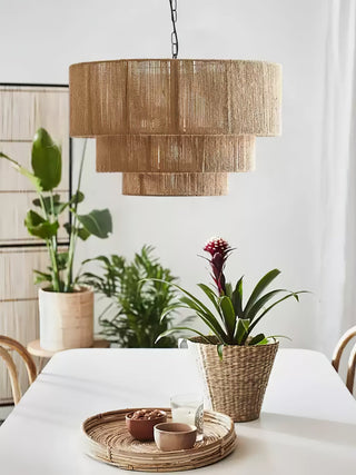 Cascade Lampe Suspendue Rustique en Jute