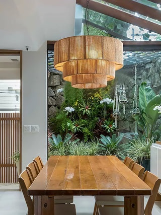 Cascade Lampe Suspendue Rustique en Jute