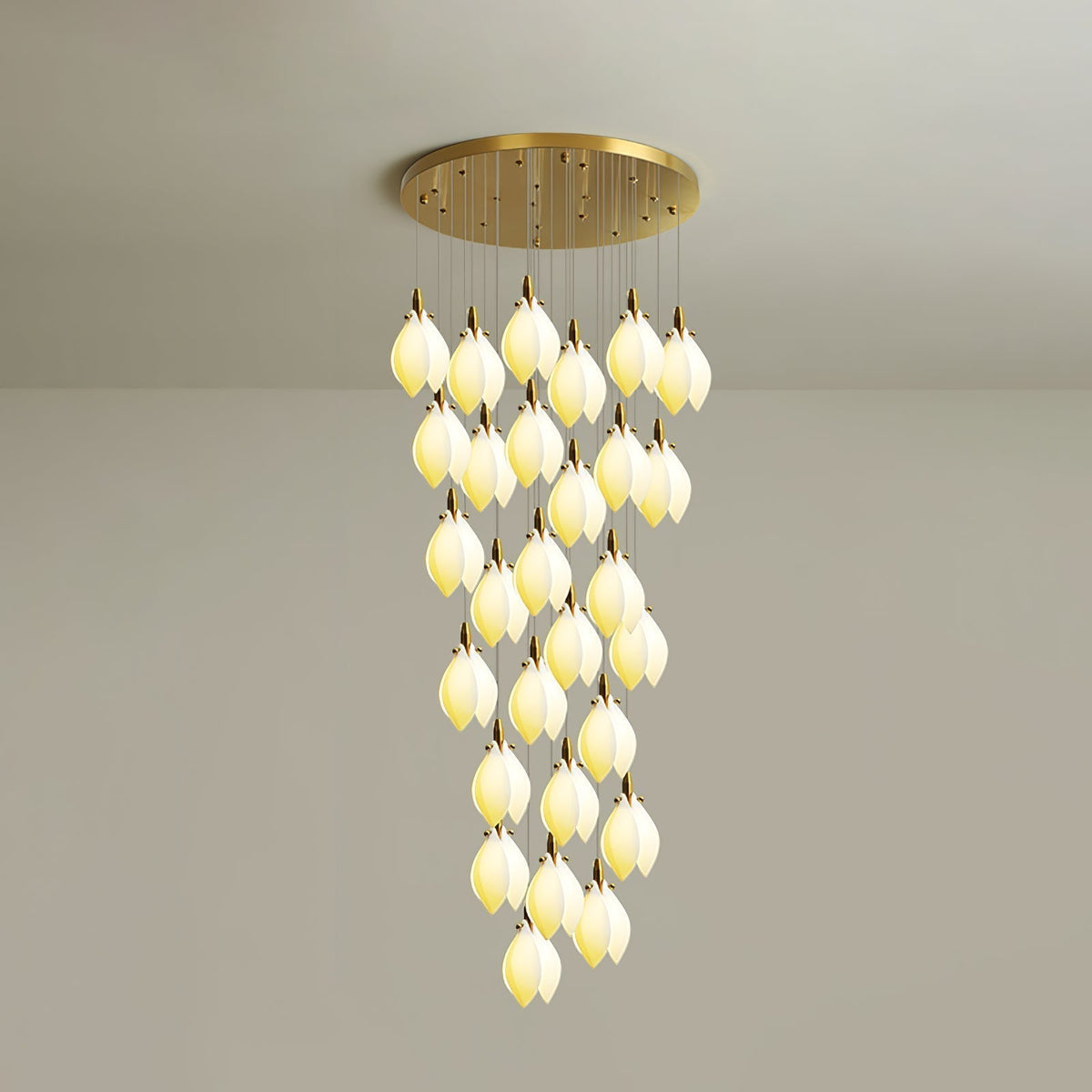 Caphayra Lustre en Céramique Florale et Laiton