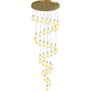 Caphayra Lustre en Céramique Florale et Laiton