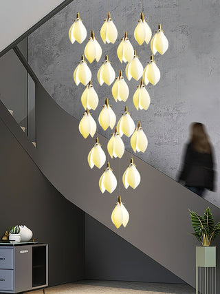 Caphayra Lustre en Céramique Florale et Laiton