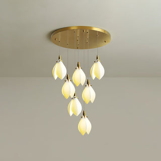 Caphayra Lustre en Céramique Florale et Laiton