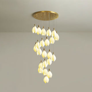 Caphayra Lustre en Céramique Florale et Laiton