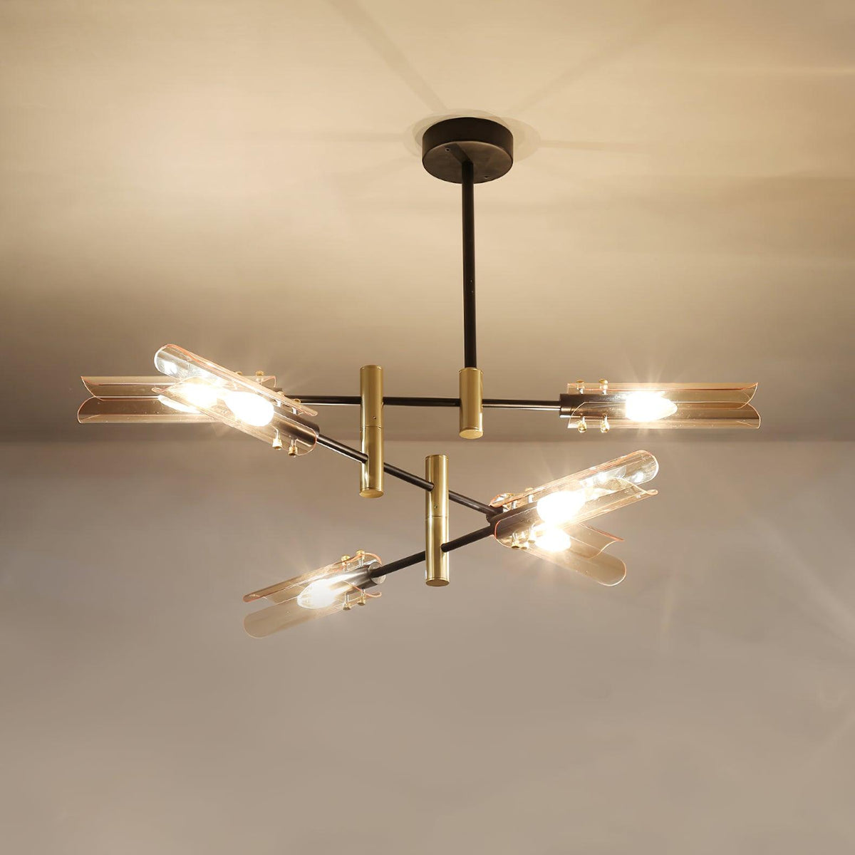 Quinius Lustre Double 6-Luminaires Moderne