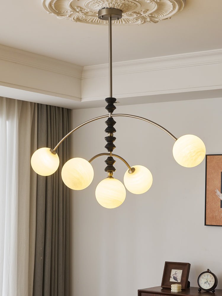 Linenae Lustre Nordique Traditionnel Artistique en Bois à Arc
