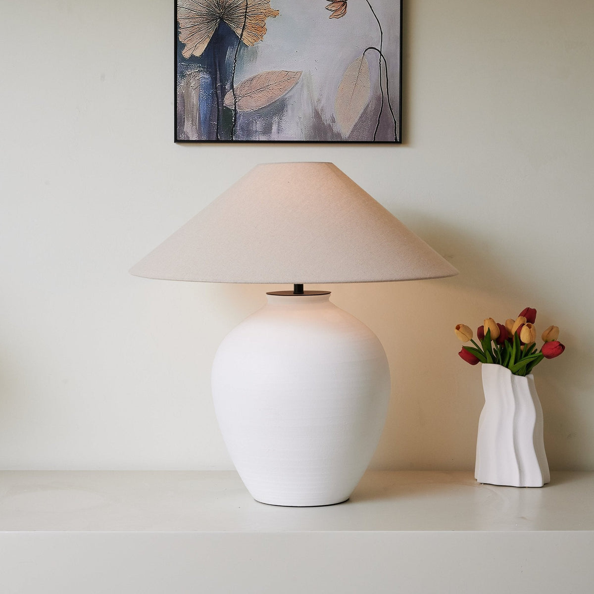 Natalie Lampe de Table Minimaliste en Céramique