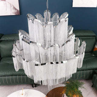 Lustra Suspension Lampe Chaîne en Nickel Coulant