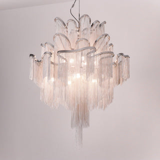 Lustra Suspension Lampe Chaîne en Nickel Coulant