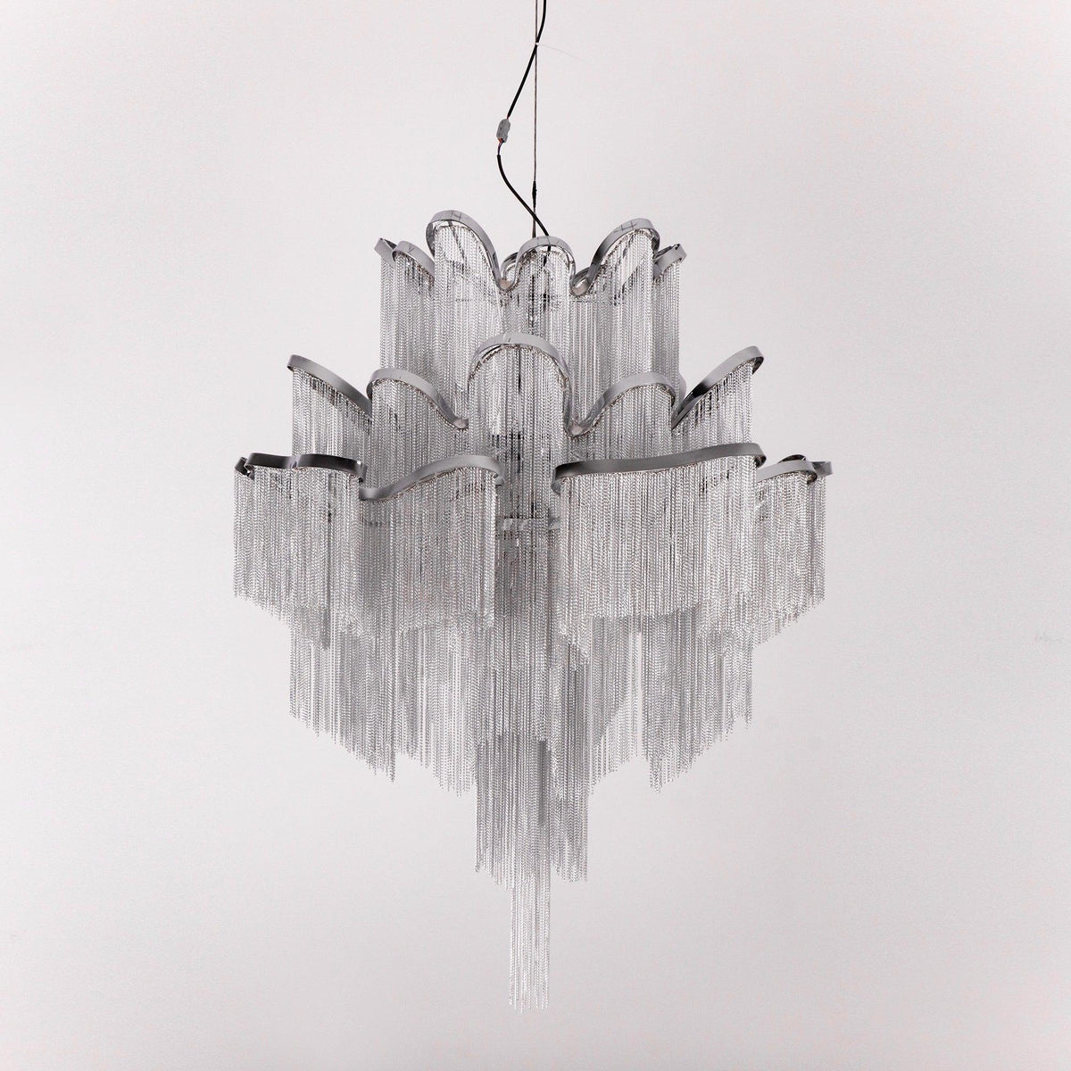 Ivararia Suspension Lampe Chaîne en Nickel Coulant